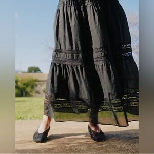 J.Crew Lace-trim pintuck skirt